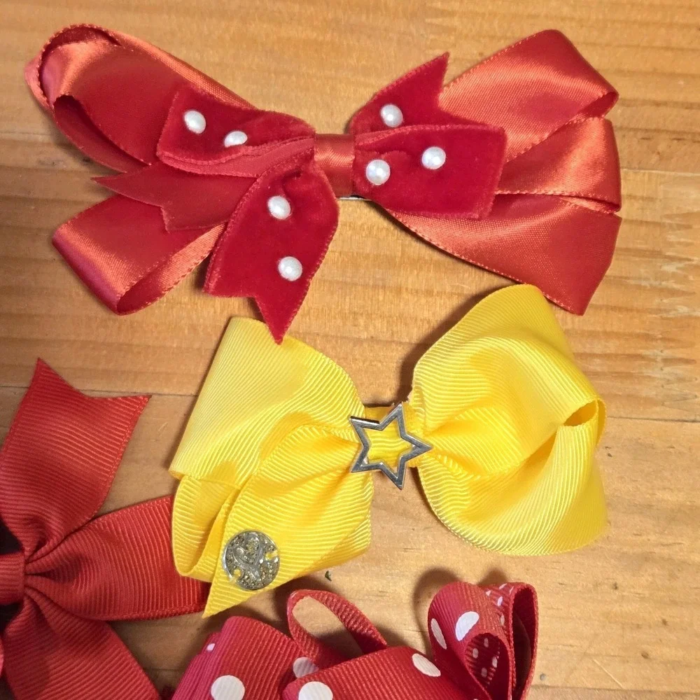 Vintage Barrette Clips Bows Hair Accessories Lot of 10